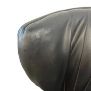 Fauteuil cocktail vintage en similicuir noir / siège unique