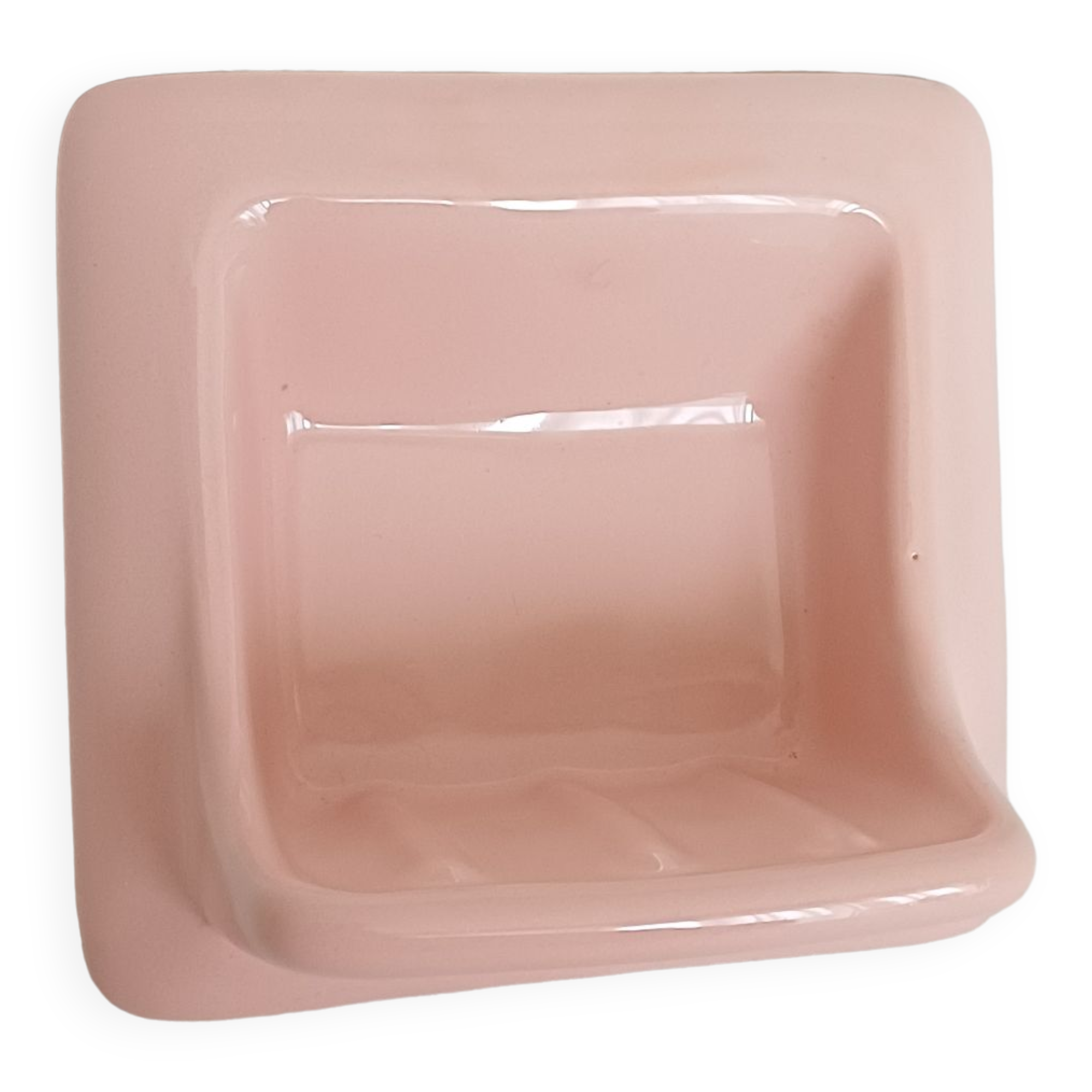 Pink ceramic soap dish