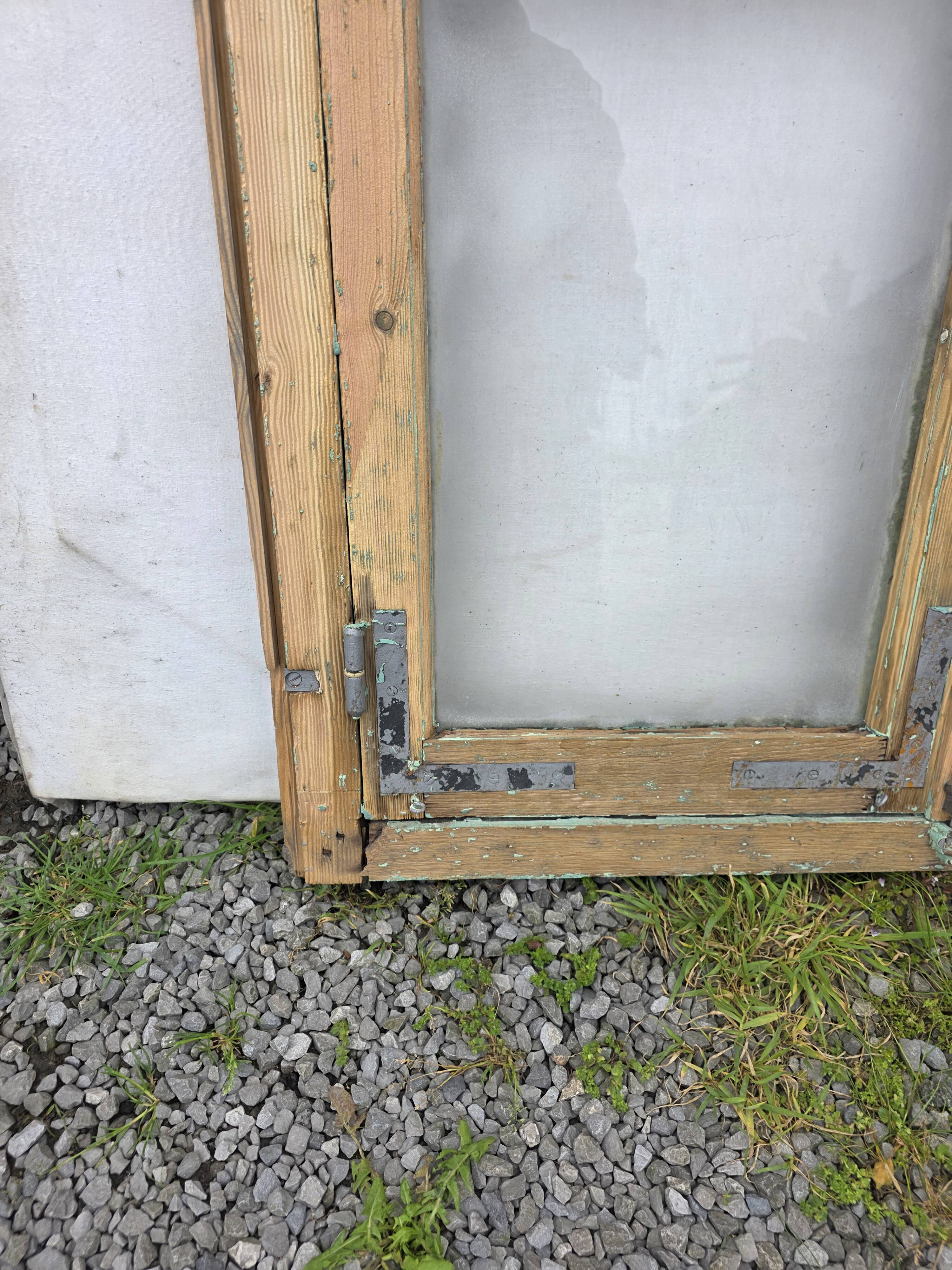 Old fir window with frame (one opening pane)