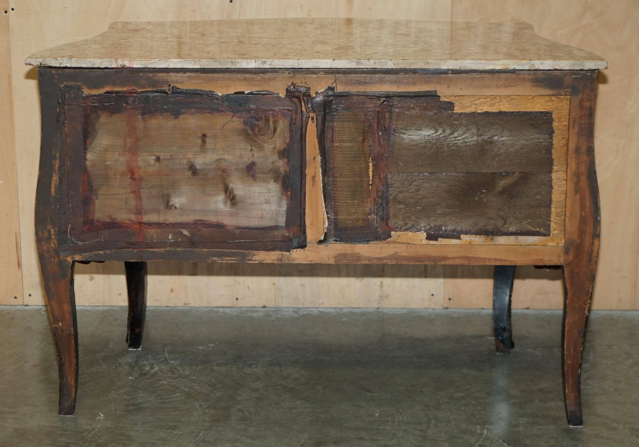 Antique Chinoiserie Commode Hand-Painted with Marble Top