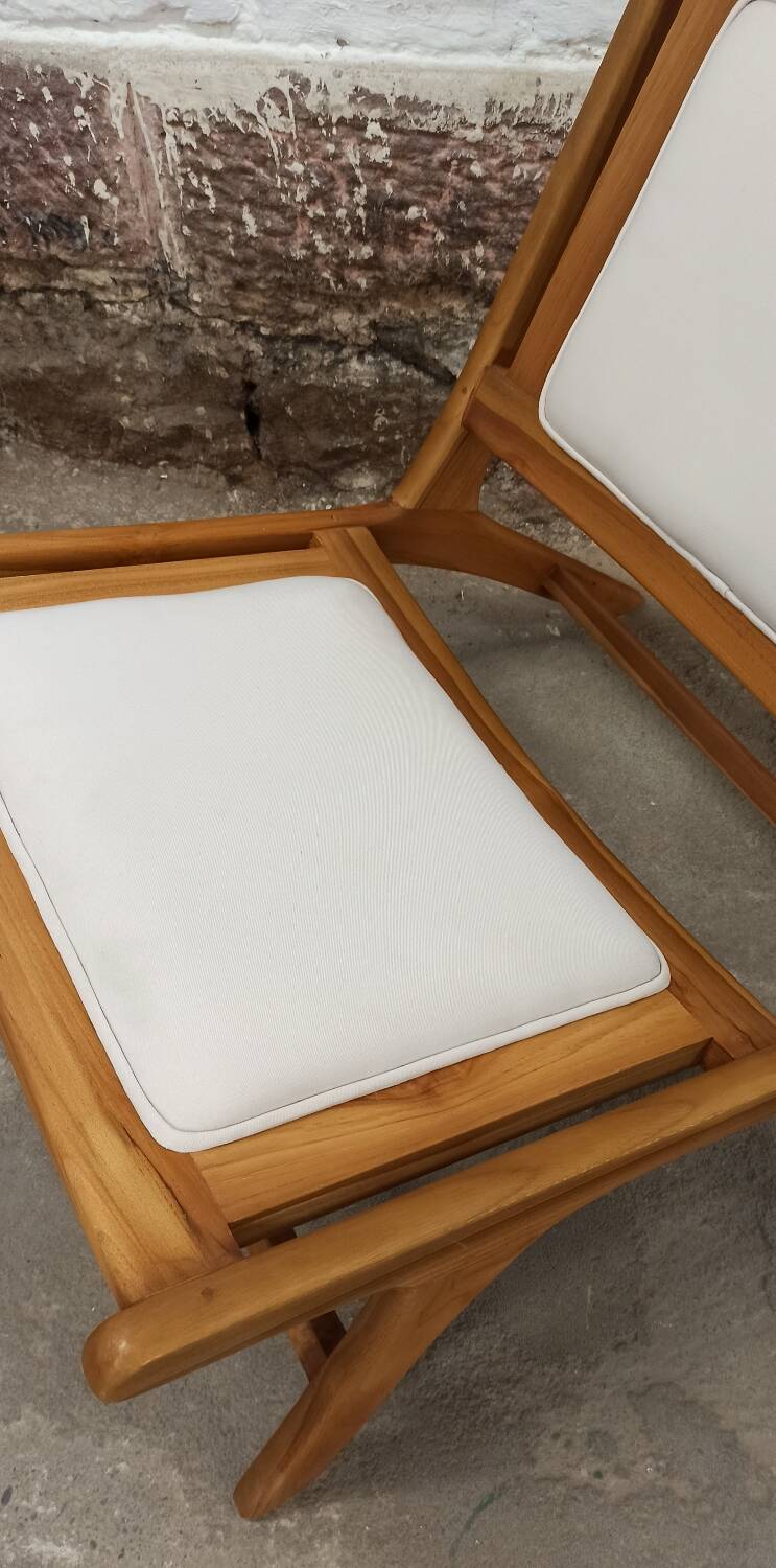 Pair of low wooden chairs