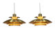 Rare golden pair of Danish design lamps  - great condition.
