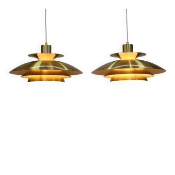 Rare golden pair of Danish design lamps  - great condition.