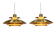 Rare golden pair of Danish design lamps  - great condition.