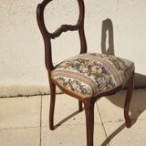 2 Chaises anciennes style Louis XV en noyer