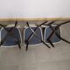suite of 6 wooden chair and marbled grey white skai