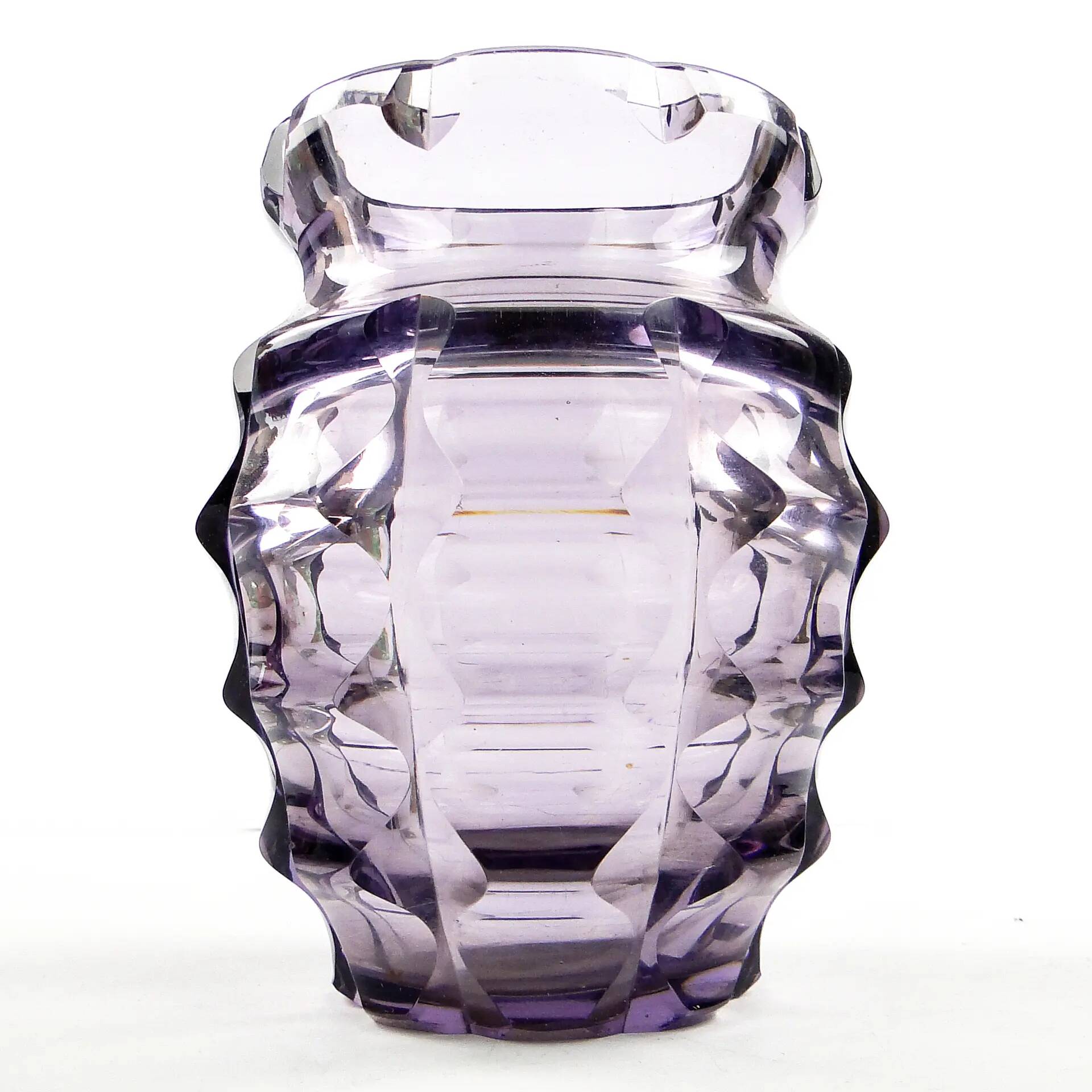 Art Deco vase, manganese crystal, Poland, 1930s
