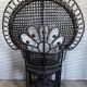 Emmanuelle armchair, peacock tail, rattan, wenge, vintage, 70s