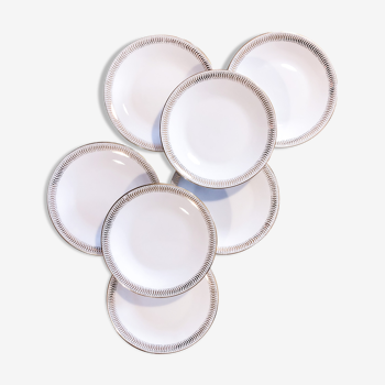Set of 7 porcelain dessert plates from Limoges
