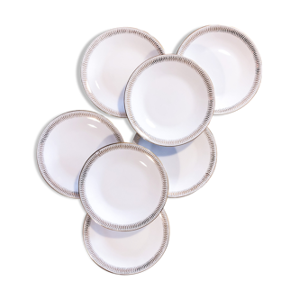 Set of 7 porcelain dessert plates from Limoges