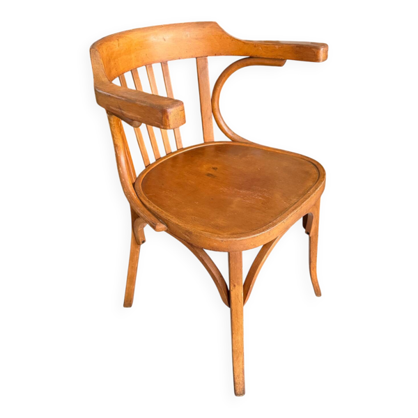 Fauteuil de bureau Baumann bois courbé 1950