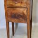 Directoire bedside table in walnut with marble top.