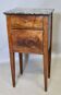Directoire bedside table in walnut with marble top.