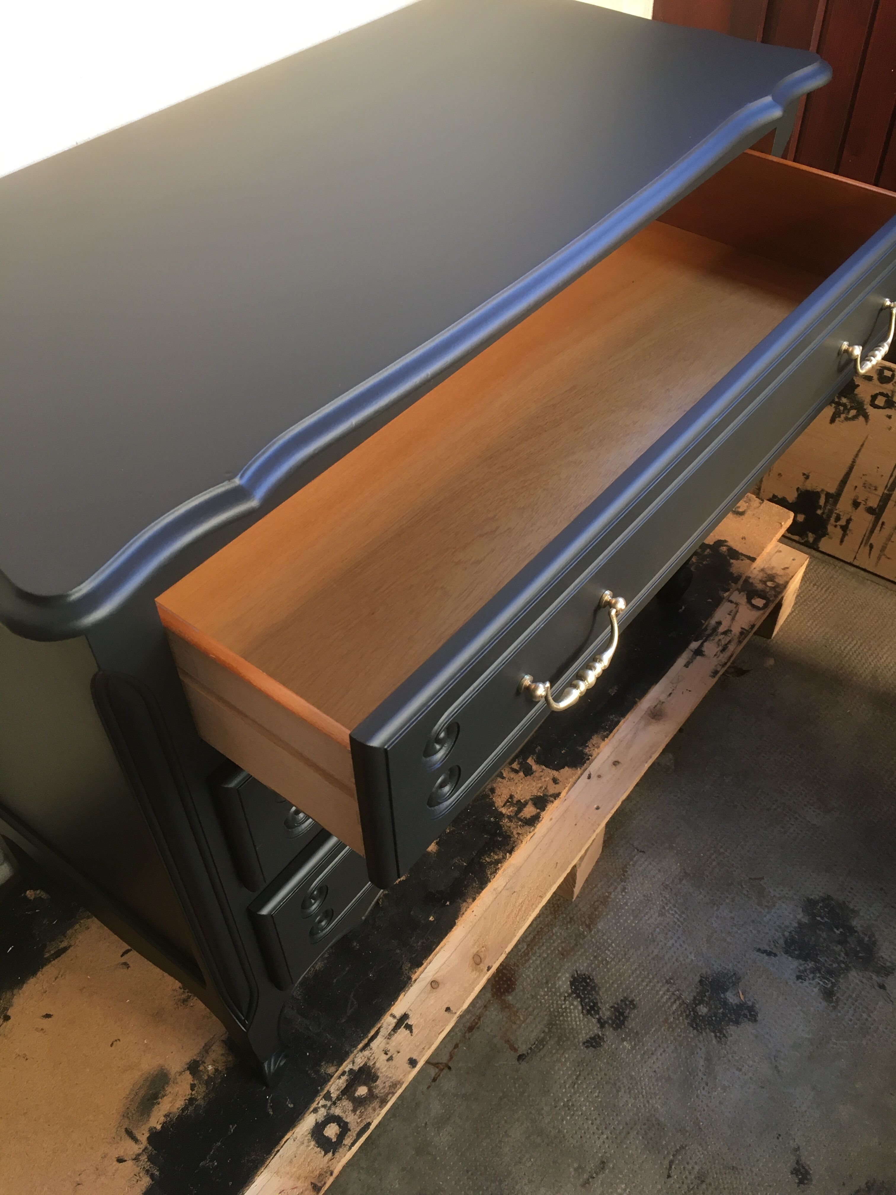 Black restyled vintage chest of drawers