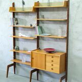 Mid-Century Modular Free-Standing Teak Wall Unit  by John Texmon for Blindheim Mobelfabrik, Norway,