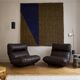 Marsala armchair in plexiglass & brown patchwork leather, Ligne Roset 1970