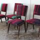 Mid-Century Velvet Dining Chairs, 1950s, Set of 4