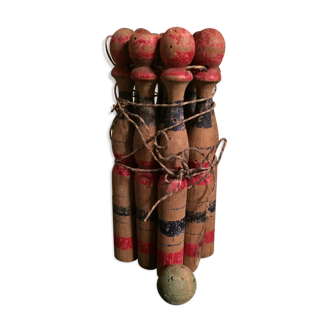 Old wooden bowling game