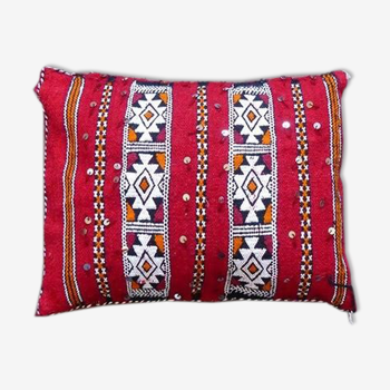 Moroccan red kilim cushion