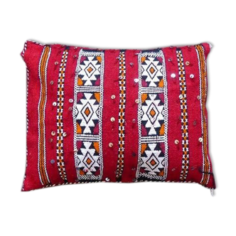 Moroccan red kilim cushion