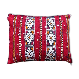 Coussin kilim marocain rouge