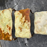 Onyx and brass nesting coffee table