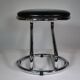 Modern Design Chrome Leather Stool, 1980s