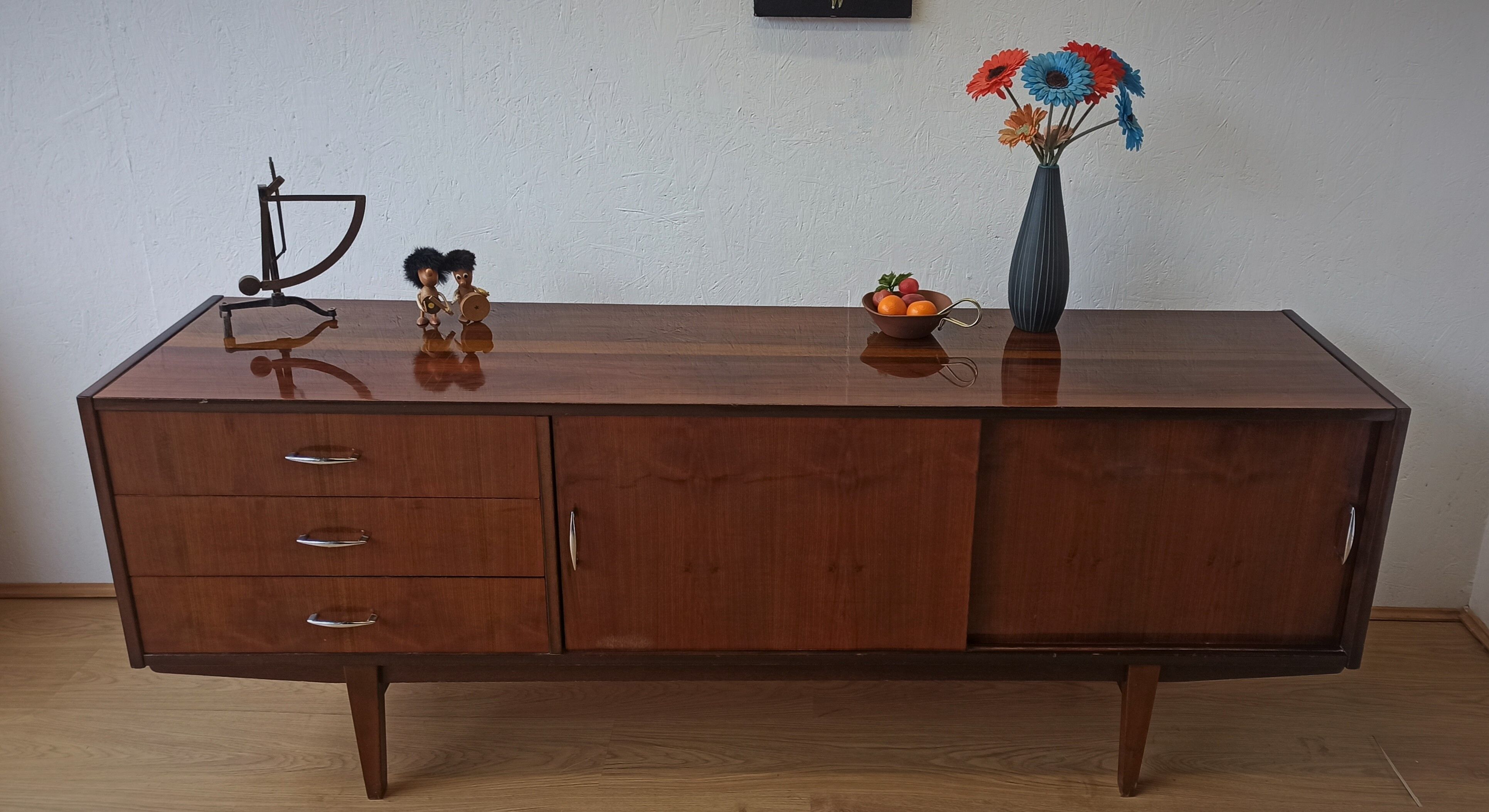Modernist long sideboard of the 1970s
