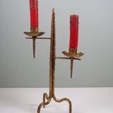 Grand vintage brutalist chandelier, Venetian style, sculptural metal.