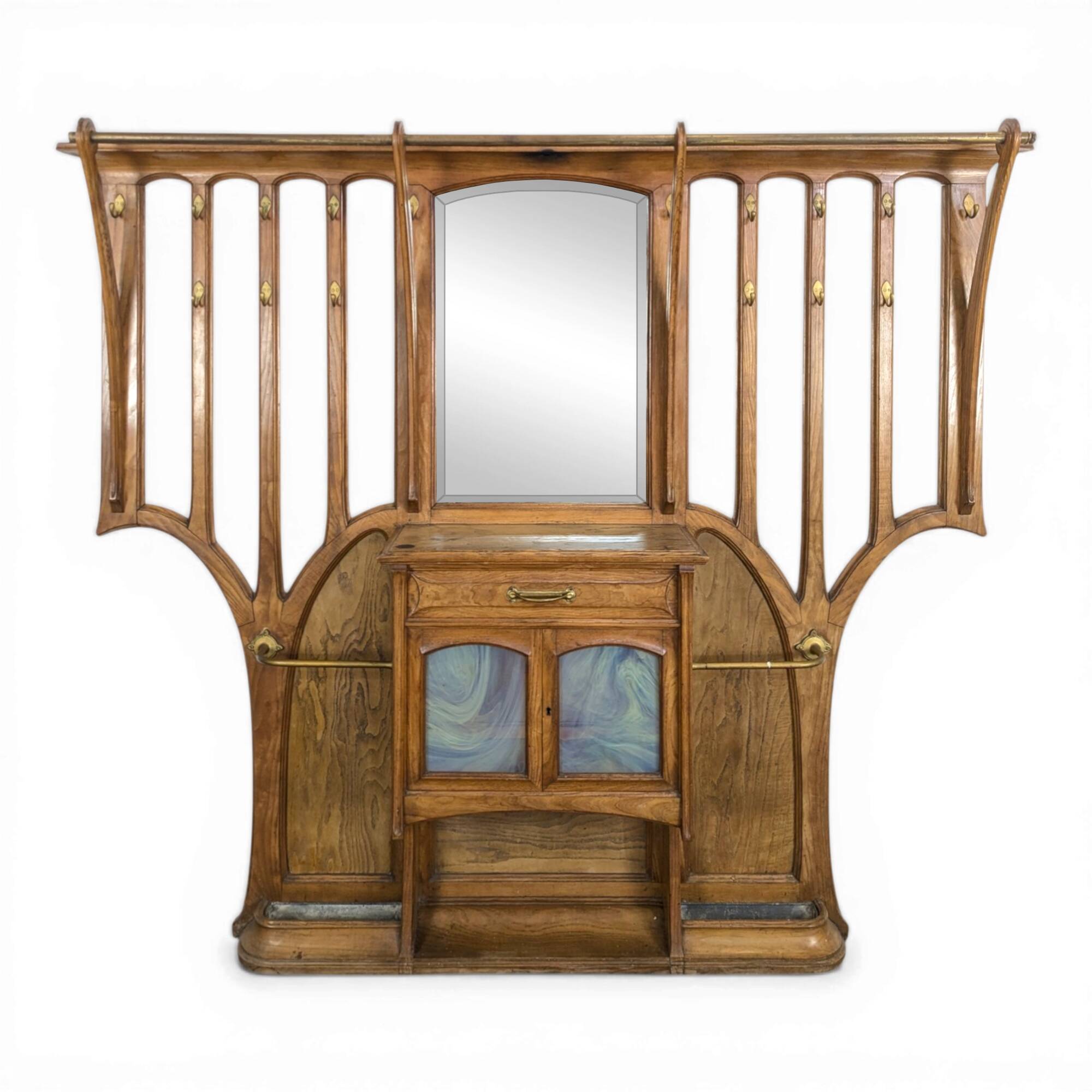 Large Art Nouveau cloakroom in the style of Van de Velde.