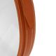 Handmade J. Adnet style mirror in tan color veg-tanned leather, ø 70 cm