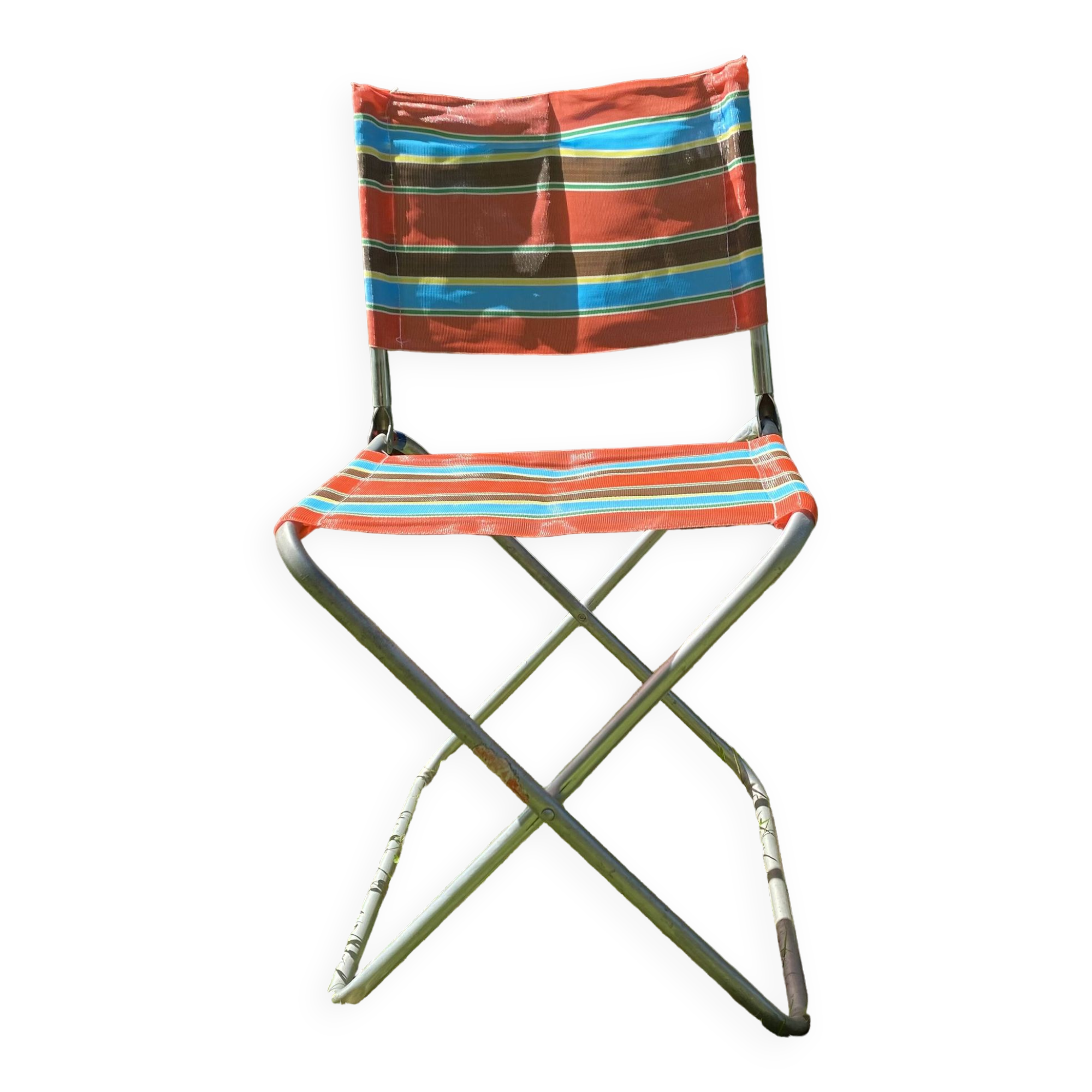 Chaise de camping vintage pliante