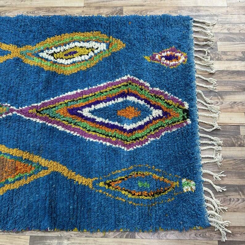 Teal blue Moroccan rug 150/250cm