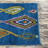 Teal blue Moroccan rug 150/250cm