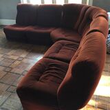 Corner sofa from 1976 from the publisher Velda Belgium in cognac velvet