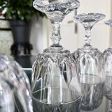 Verres vintage en cristal taillé - verres à eau ou vin - service - verres à pied