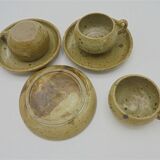 Set of 3 coffee cups in sandstone