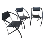 Set of 3 postmodern dining room chairs from 1980