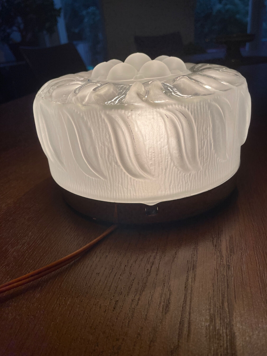 Art Deco pressed glass ceiling light Lumisec
