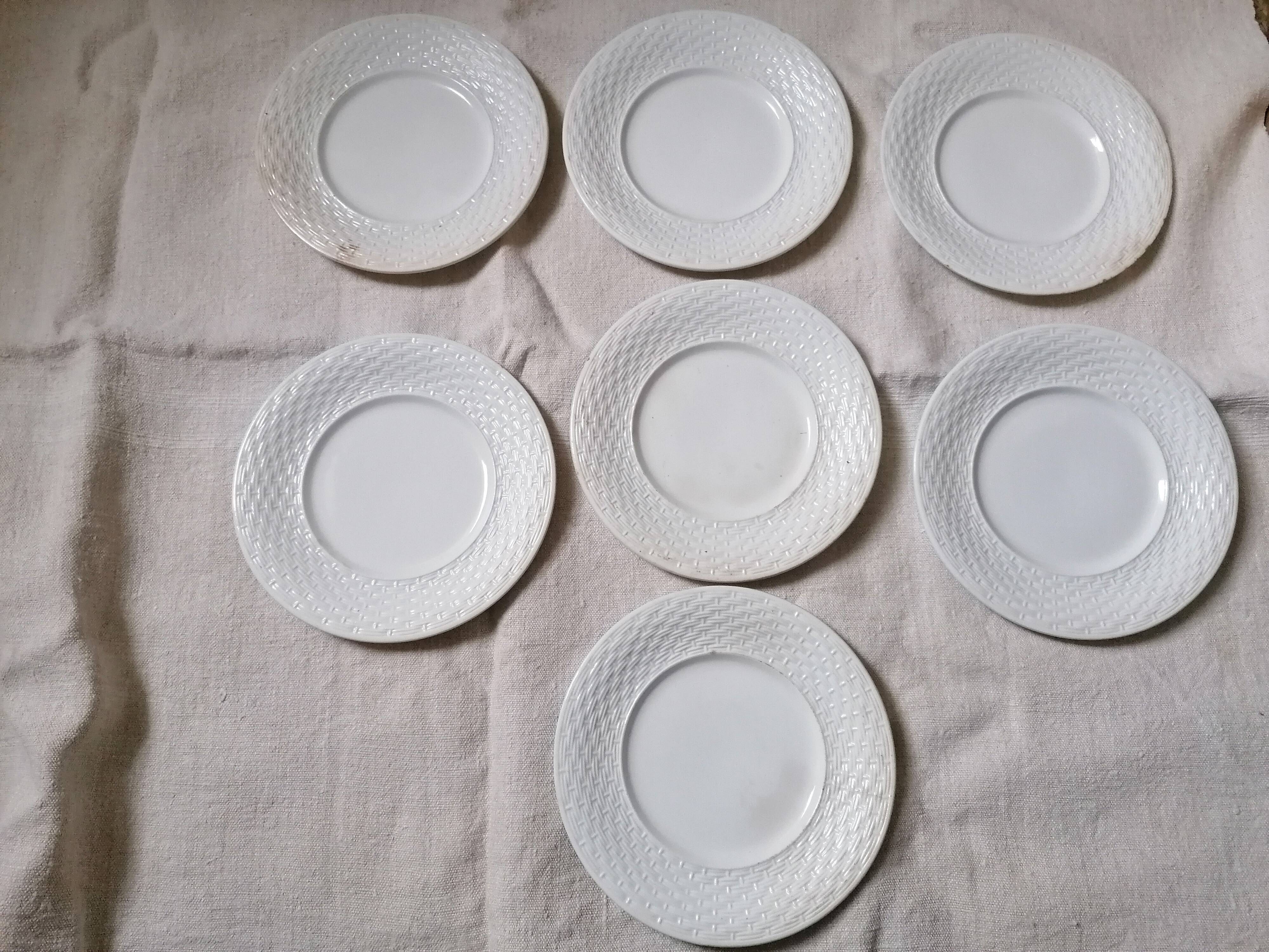 Set of 7 Gien earthenware dessert plates