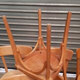 Set of 7 wooden bistro chairs
