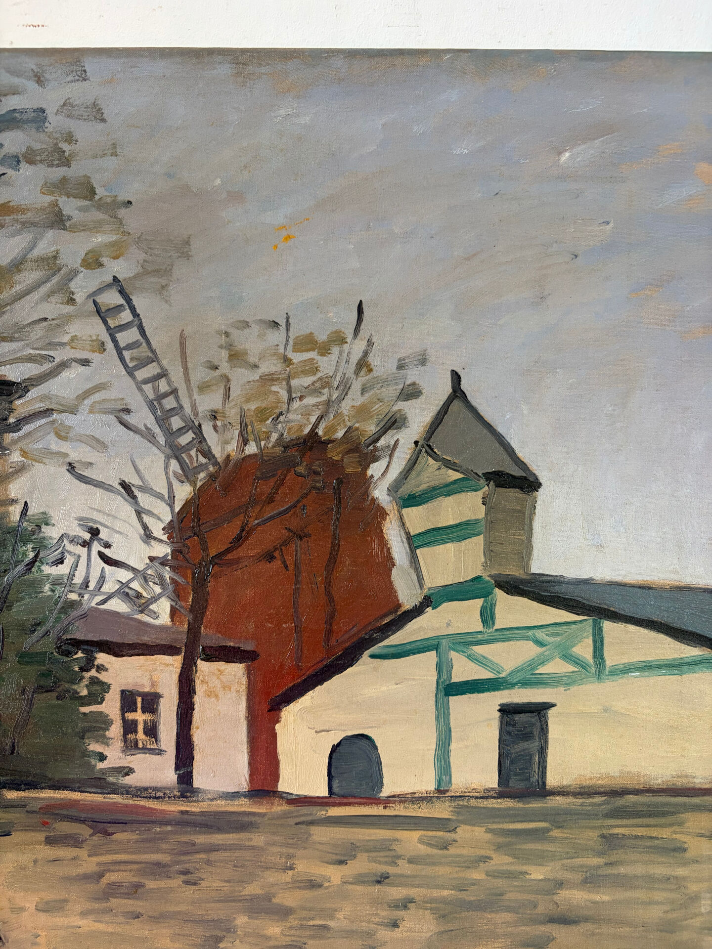 The windmill, oil on canvas signed Edgardo Ribeiro (1921-2005)