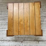 Square pine coffee table from the 70s revival
