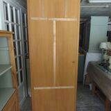Armoire vintage en bois brut, 5 étagères bois modulables