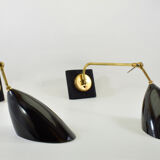 Large pair of vintage Italian wall light brass 1960 certified original edition, no copy