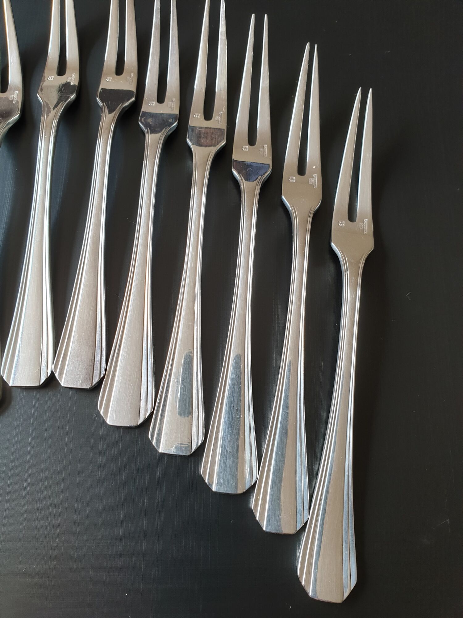 Set of Christofle snail forks made of silver metal