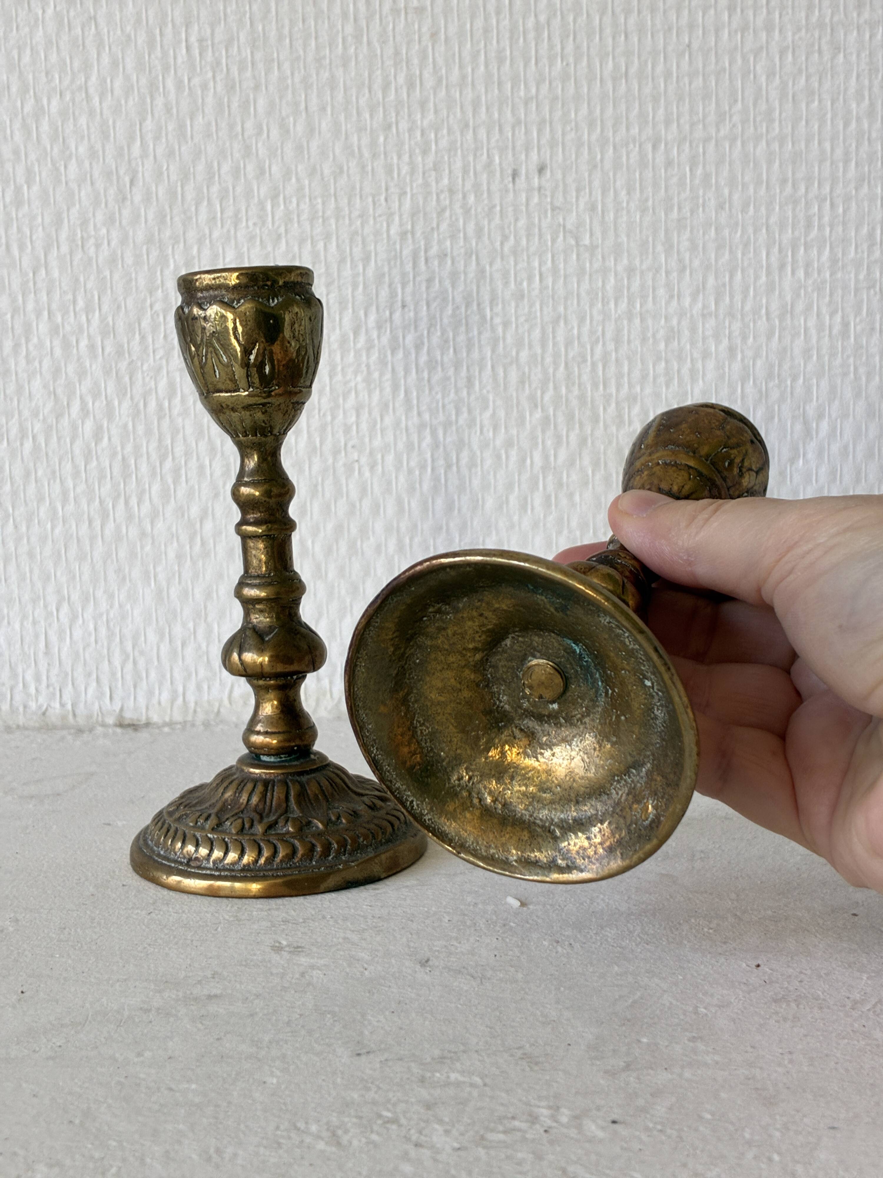 Pair of bronze candlesticks