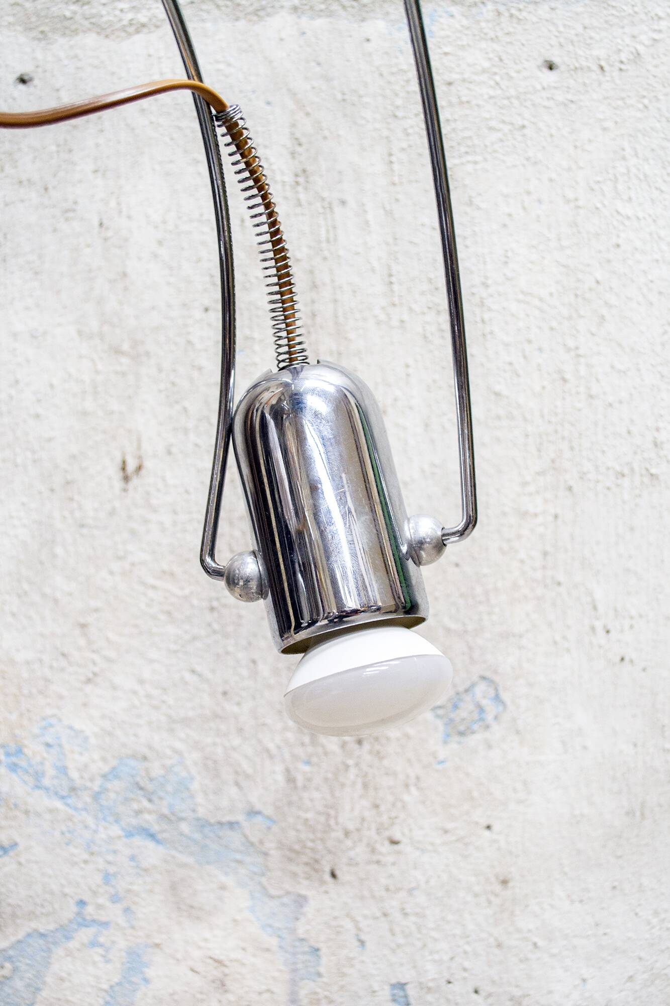 Lampe de plafond en acier par Francesco Fois pour Reggiani, Italie, 1960s