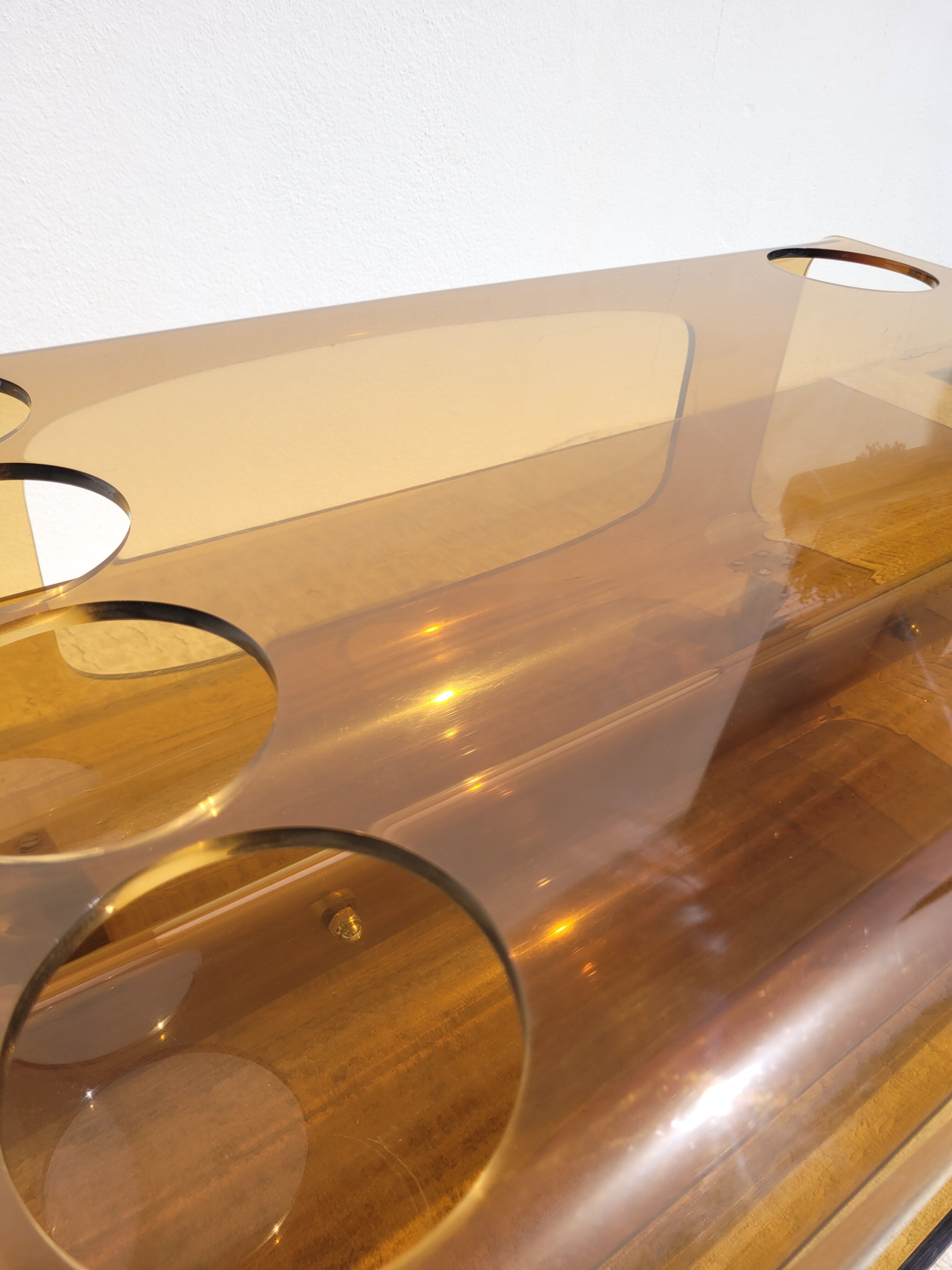 Smoked Plexiglas coffee table 1970