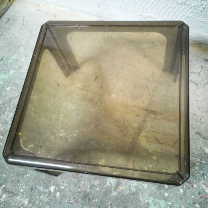 Smoked plexiglas coffee table